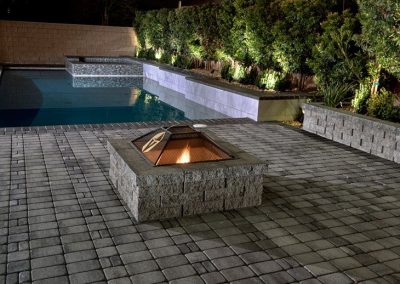 Peoria fire pit in swimming pool